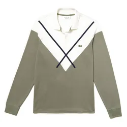 Áo Polo Dài Tay Lacoste Men's Made In France Regular Fit PH8568 4SP Màu Trắng Xanh Size 2