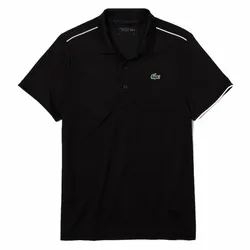 Áo Polo Men's Lacoste Sport Contrast Piping Breathable Piqué Shirt DH2094-00 Màu Đen Size M