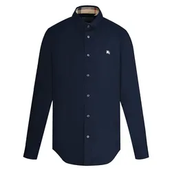 Áo Sơ Mi Burberry Logo Embroidered Navy 8036293 Màu Xanh Navy Size XS