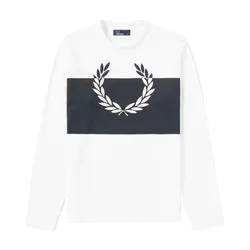 Áo Thun Dài Tay Fred Perry T-Shirt Men's White M4517 129 Màu Trắng Size S