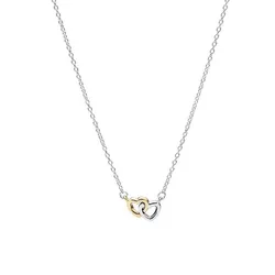 Dây Chuyền Pandora Interlocked Hearts Collier Necklace 590517-45 Màu Bạc
