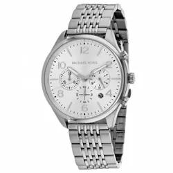 Đồng Hồ Nam Michael Kors MK8637 Merrick 42mm Chronograph Stainless Steel Watch Màu Trắng Bạc