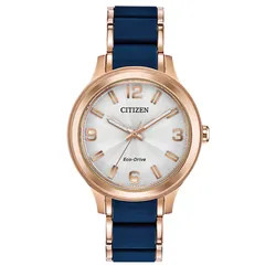Đồng Hồ Nữ Citizen Eco-Drive FE7073-71A AR Màu Trắng Phối Vàng Hồng