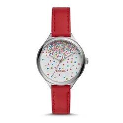 Đồng Hồ Nữ Fossil Suitor Three-Hand Red Leather BQ3435 Màu Đỏ