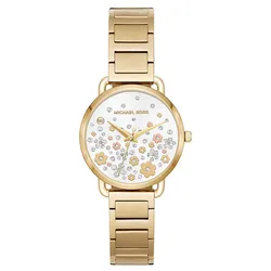 Đồng Hồ Nữ Michael Kors Mini Portia Gold-Tone Watch MK3840, 32mm Màu Vàng Trắng