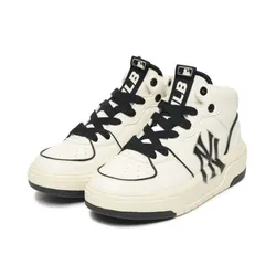 Giày Thể Thao MLB Chunky Liner High New York Yankees White Black 3ASXCB12N-50IVS Màu Trắng Đen Size 245