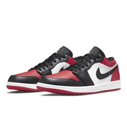 Giày Thể Thao Nike Jordan 1 Low Bred Toe 553558-612 Màu Đỏ Đen Size 39