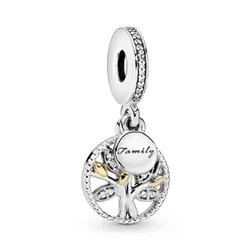 Hạt Vòng Charm Pandora Jewelry Sparkling Family Tree Dangle 791728CZ Màu Bạc
