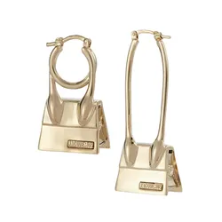 Khuyên Tai Jacquemus Les Creoles Chiquito Knot Earrings Màu Vàng