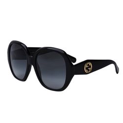 Kính Mát Gucci Grey Gradient Oversized Ladies Sunglasses GG0796S 001 56 Màu Xám Đen