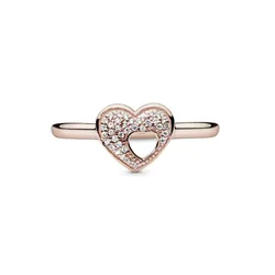 Nhẫn Pandora Puzzle Heart Frame Ring 186550CZ Màu Vàng Hồng