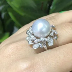 Nhẫn Ngọc Trai Minh Hà Pearl Jewelry Quyến Rũ NNT12 Màu Vàng Trắng