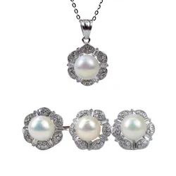 Set Dây Chuyền + Khuyên Tai + Nhẫn Minh Hà Pearl Jewelry MH452