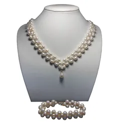 Set Dây Chuyền Và Vòng Đeo Tay Minh Hà Pearl Jewelry Màu Trắng