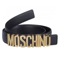 Thắt Lưng Moschino Belt Black Leather A8047 8006 555 Màu Đen Size 40