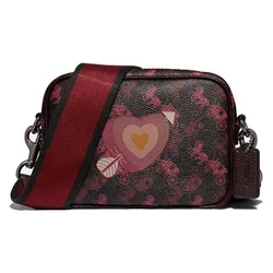 Túi Đeo Chéo Nữ Coach Black Ladieshorse And Carriage Print Camera Bag 16 88264 Màu Đen Đỏ