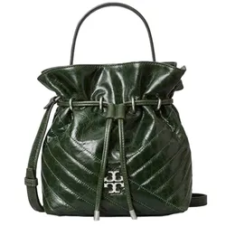 Túi Xách Tory Burch Kira Chevron Textured Bucket Bag Màu Xanh Green