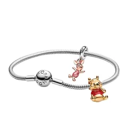 Vòng Đeo Tay Pandora  Winnie The Pooh And Piglet Charm And Bracelet Màu Bạc