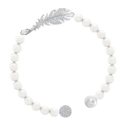 Vòng Đeo Tay Swarovski Nice Pearl Bracelet White, Rhodium Plated 5646744 Màu Trắng Size M