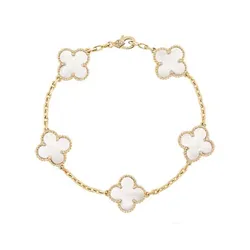 Vòng Đeo Tay Jewery Luxury Cổ Điển 4 Lá May Mắn Màu Vàng