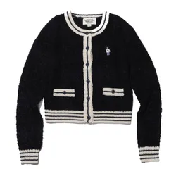 Áo Khoác Len WHOAU Steve Bookle / WHCKC4T41F Màu Đen Trắng Size M