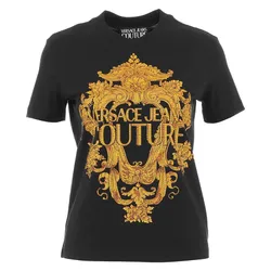 Áo Phông Versace Jeans Couture Baroque Crysal Print Logo 73HAHP02 CJ01P G89 Màu Đen Size XS