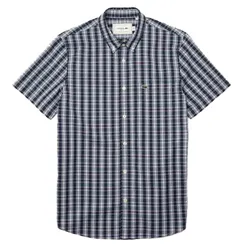 Áo Sơ Mi Lacoste Slim Fit Checked Poplin MC CH5266 51 BUG Green Màu Xanh Kẻ Size 41