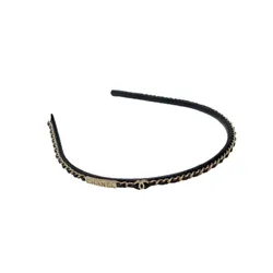 Băng Đô Chanel Headband Màu Đen Vàng