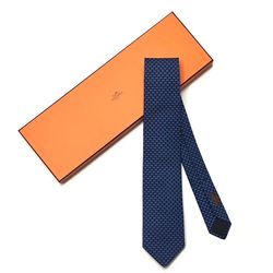 Cà Vạt Hermès Cravate Hilario Marine/Ciel Màu Xanh Navy
