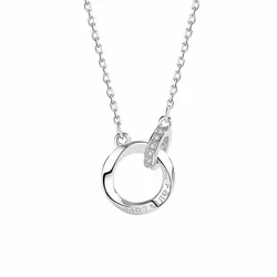 Dây Chuyền Lili Jewelry Bạc Nữ Đính Đá CZ Dạng Nhẫn Đôi Fall In Love LILI_748855 Màu Bạc