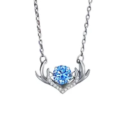 Dây Chuyền Lili Jewelry Bạc Nữ Đính Đá CZ Gạc Hươu LILI_858664 Màu Xanh