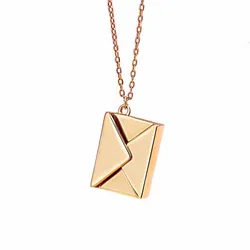 Dây Chuyền Lili Jewelry Bạc Nữ Hình Phong Bì Chứa Lá Thư Love You LILI_574932 Màu Vàng Hồng