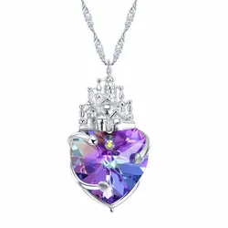 Dây Chuyền Lili Jewelry Bạc Nữ Trái Tim Pha Lê Lâu Đài Tình Yêu LILI_937128 Màu Bạc