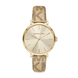 Đồng Hồ Nữ Michael Kors Addyson Three-Hand Metallic Gold PVC Watch MK2952 Màu Vàng