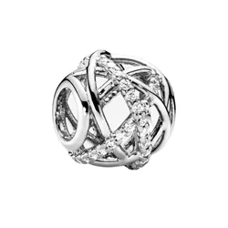 Hạt Vòng Charm Pandora Sparkling Lines Openwork 791388CZ Màu Bạc