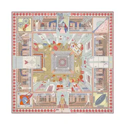 Khăn Hermès Objets De Curiosite Scarf 90 Phối Màu