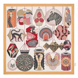 Khăn Nữ Hermès Lanternes, Ballons ET Cocardes Scarf 90cm Phối Màu