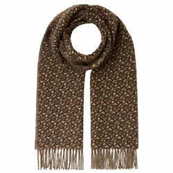 Khăn Quàng Cổ Burberry Monogram Pattern Scarf Màu Nâu