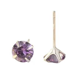 Khuyên Tai LiLi Jewelry Bạc Đính Đá Cubic Zirconia LiLi_488357 Màu Tím 4mm