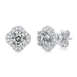 Khuyên Tai LiLi Jewelry Hình Cỏ Bốn Lá Sigrid Đính Kim Cương Moissanite Lili_378159 Màu Trắng