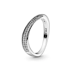 Nhẫn Pandora Pavé Wave Ring 197136CZ Màu Bạc Size 48