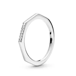 Nhẫn Panroda Sterling Silver Multifaceted Ring With Clear Zirconia 198343CZ Màu Bạc Size 48
