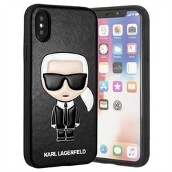 Ốp Điện Thoại Karl Lagerfeld iPhone X/XS KLHCPXIKPUBK Giả Da Hình Ông Già Màu Đen