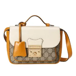 Túi Đeo Chéo Gucci Padlock Mini GG Supreme Burnt Orange Leather Phối Màu