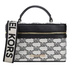 Túi Đeo Chéo Michael Kors MK Jet Set Item MD Zip Trunk NWT 35S2GTTC6J Màu Đen Trắng