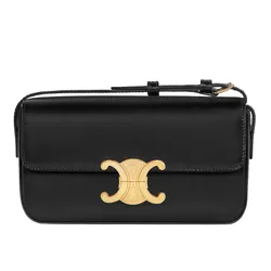 Túi Đeo Vai Celine Triomphe Calfskin Black Màu Đen