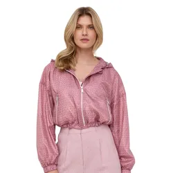 Áo Khoác Michael Kors MK Logo Crop Bomber Dusty Rose MS2205X43D Màu Hồng Size S