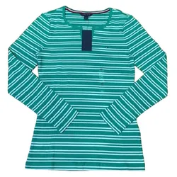 Áo Len Nữ Tommy Hilfiger Màu Xanh Lá Sọc Ngang Size M