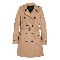 Áo Măng Tô Nữ Coach Women Long Trench F34024 Classic Màu Kaki Size XS