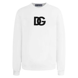 Áo Nỉ Nam Sweater Dolce & Gabbana D&G Logo Printed White G9SY5T G7I8E W0001 Màu Trắng Size 44